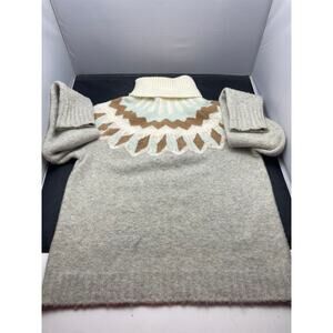 J Crew Fair Isle Turtleneck Sweater Size S Supersoft Alpaca Wool Blend